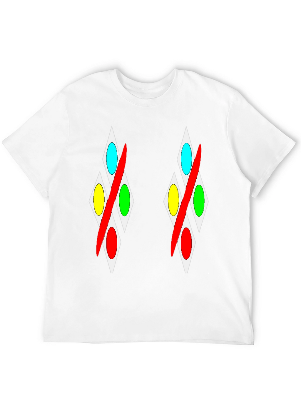 Abstract Diamond Pattern Black T-Shirt