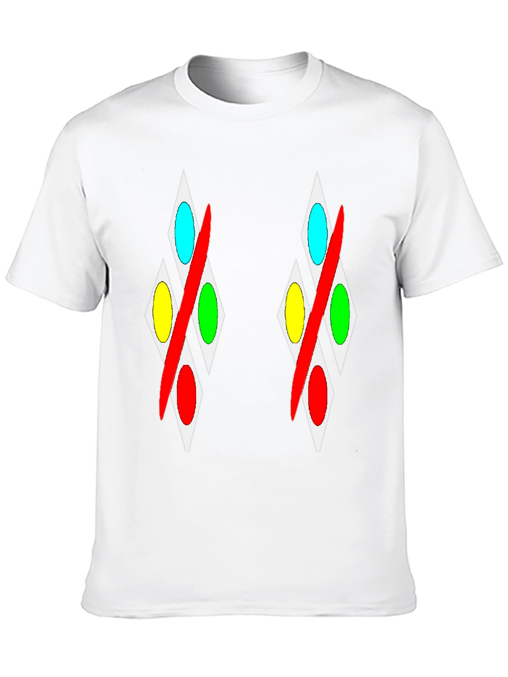 Abstract Diamond Pattern Black T-Shirt