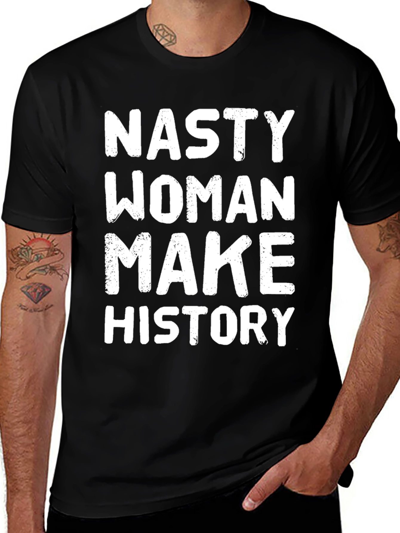 Nasty Woman Make History Graphic Tee - Black
