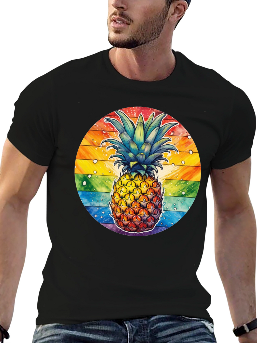 Rainbow Pineapple Graphic Tee