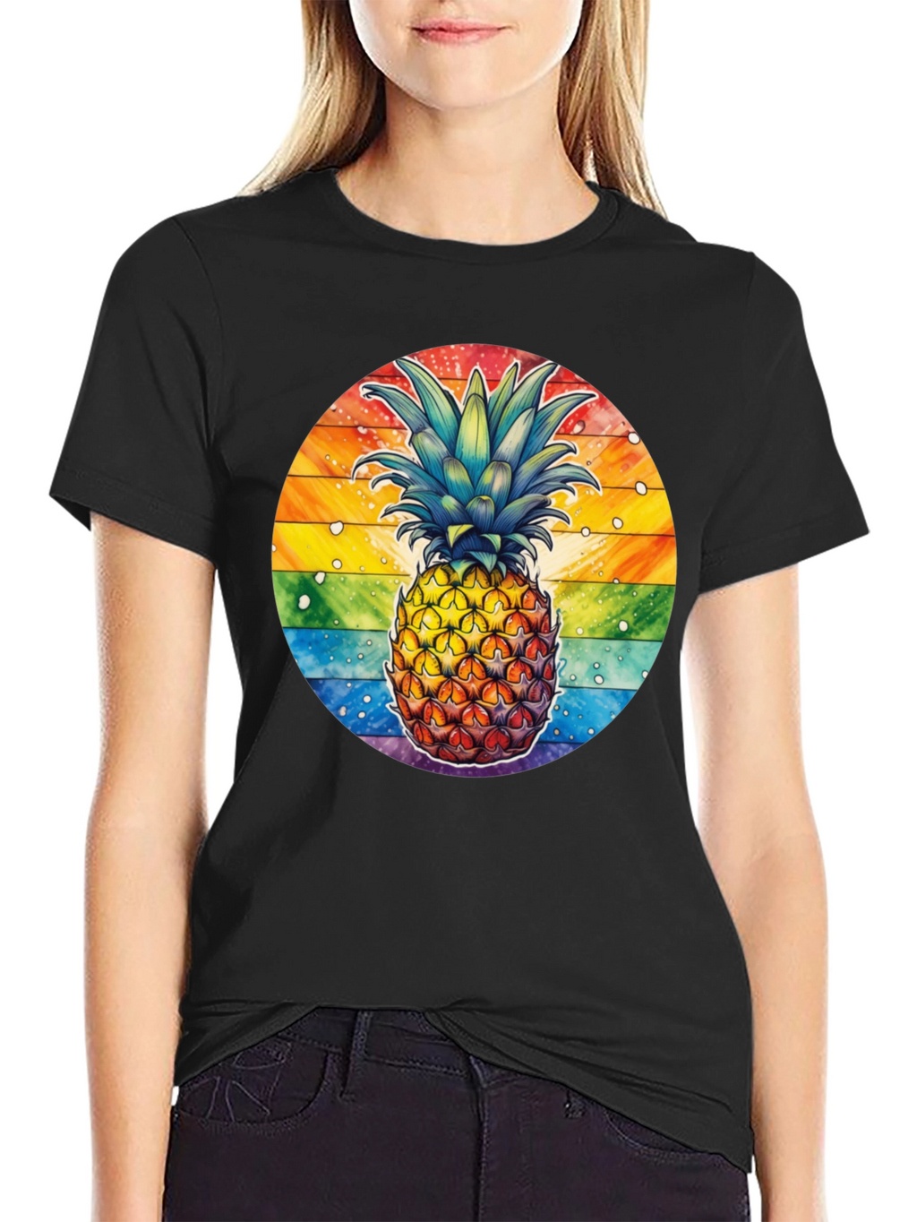 Rainbow Pineapple Graphic Tee