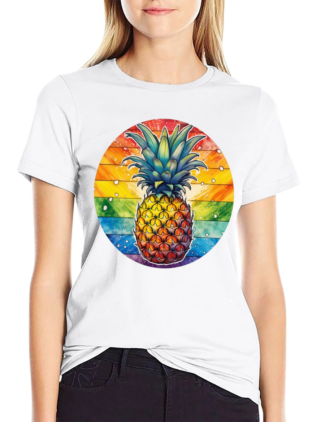 Rainbow Pineapple Graphic Tee
