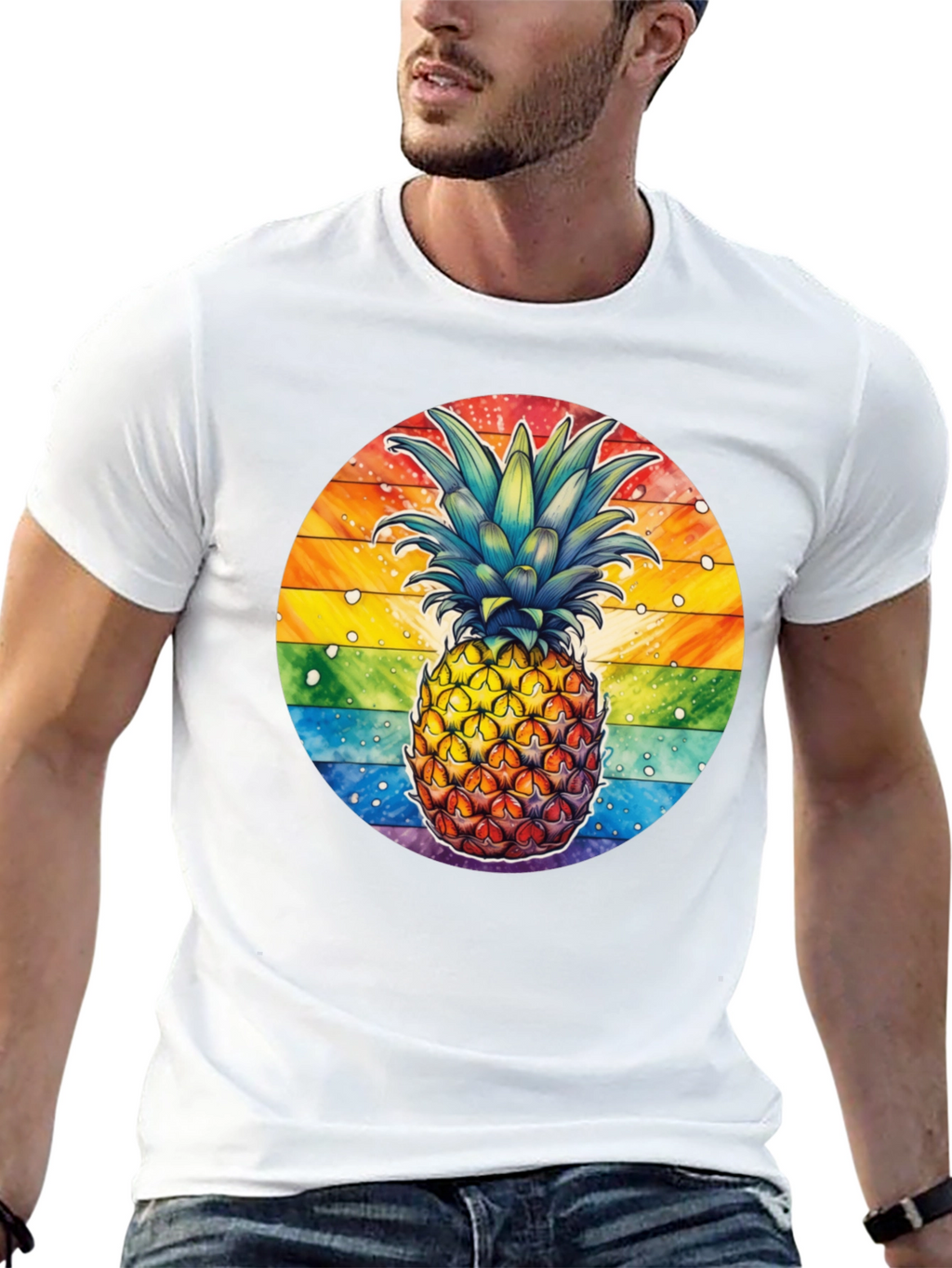 Rainbow Pineapple Graphic Tee