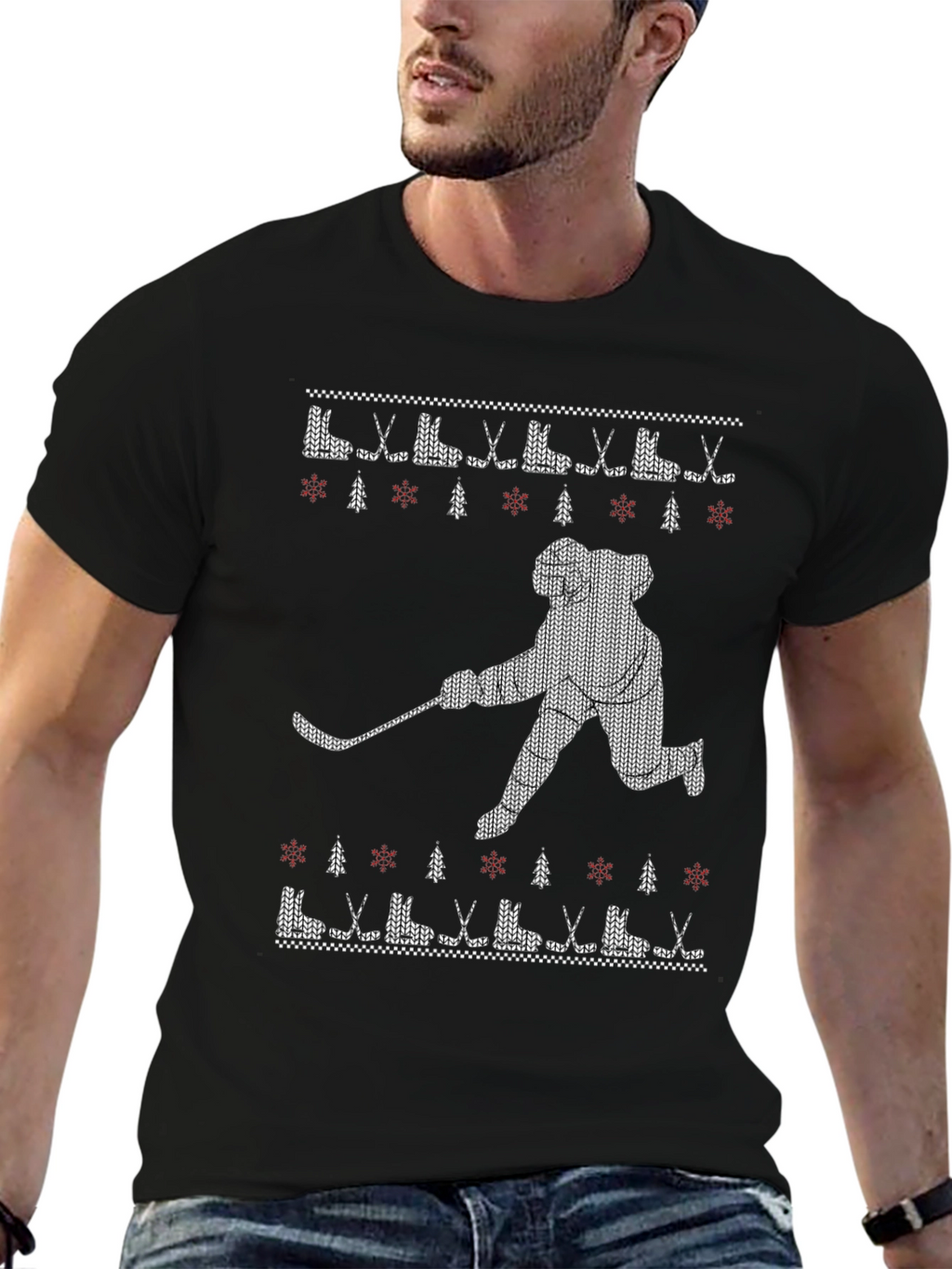 Hockey Ugly Christmas Sweater T-Shirt