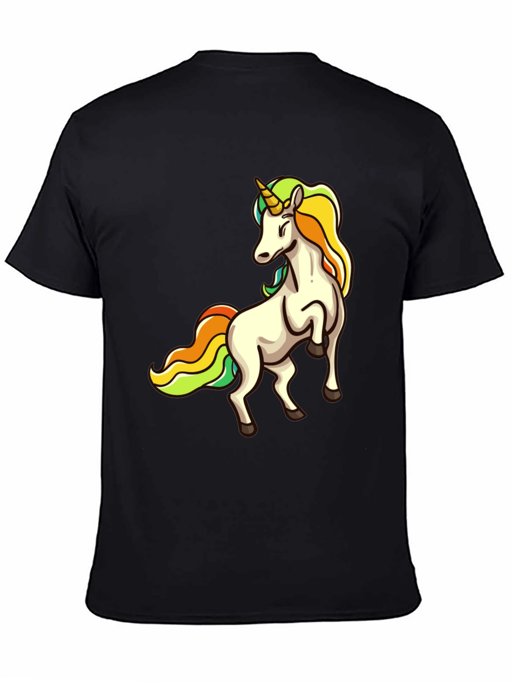 Unicorn Graphic Print Black T-Shirt