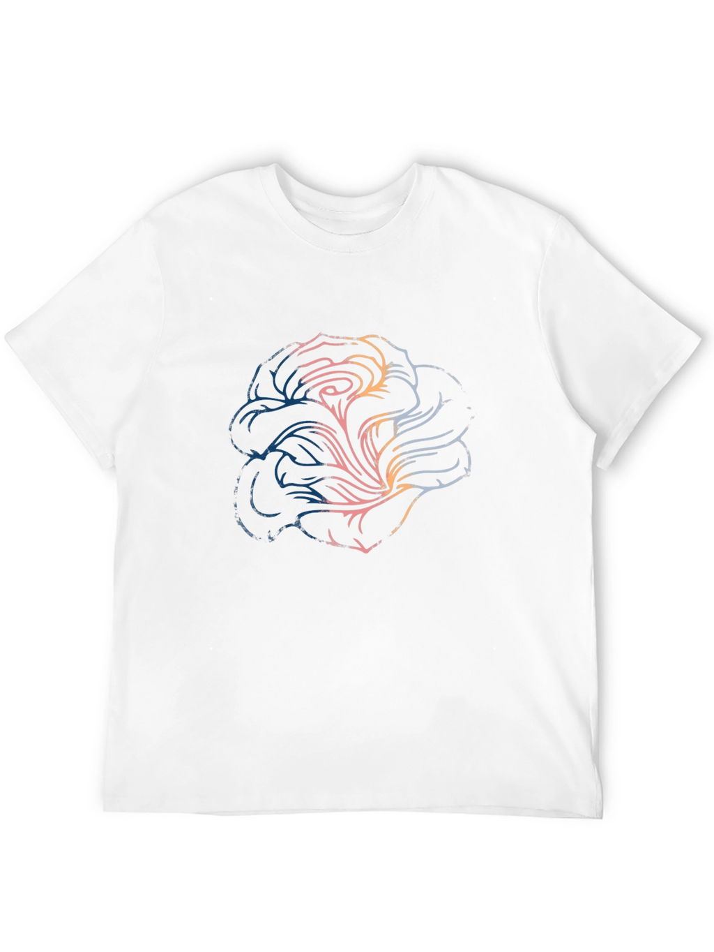 Abstract Rose Graphic T-Shirt - Mens Black Tee