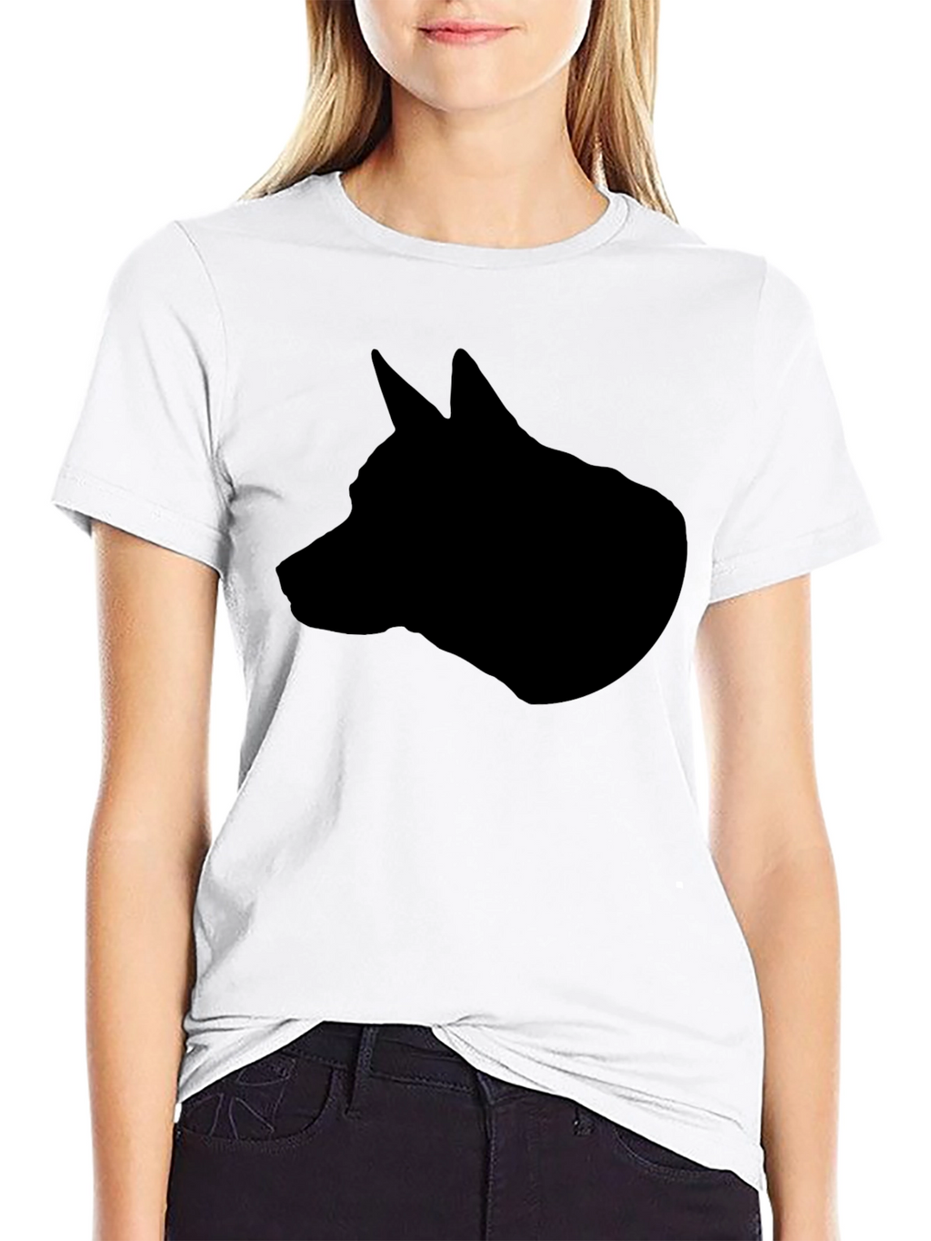 Black Dog Silhouette Graphic Tee - Modern Casual Style