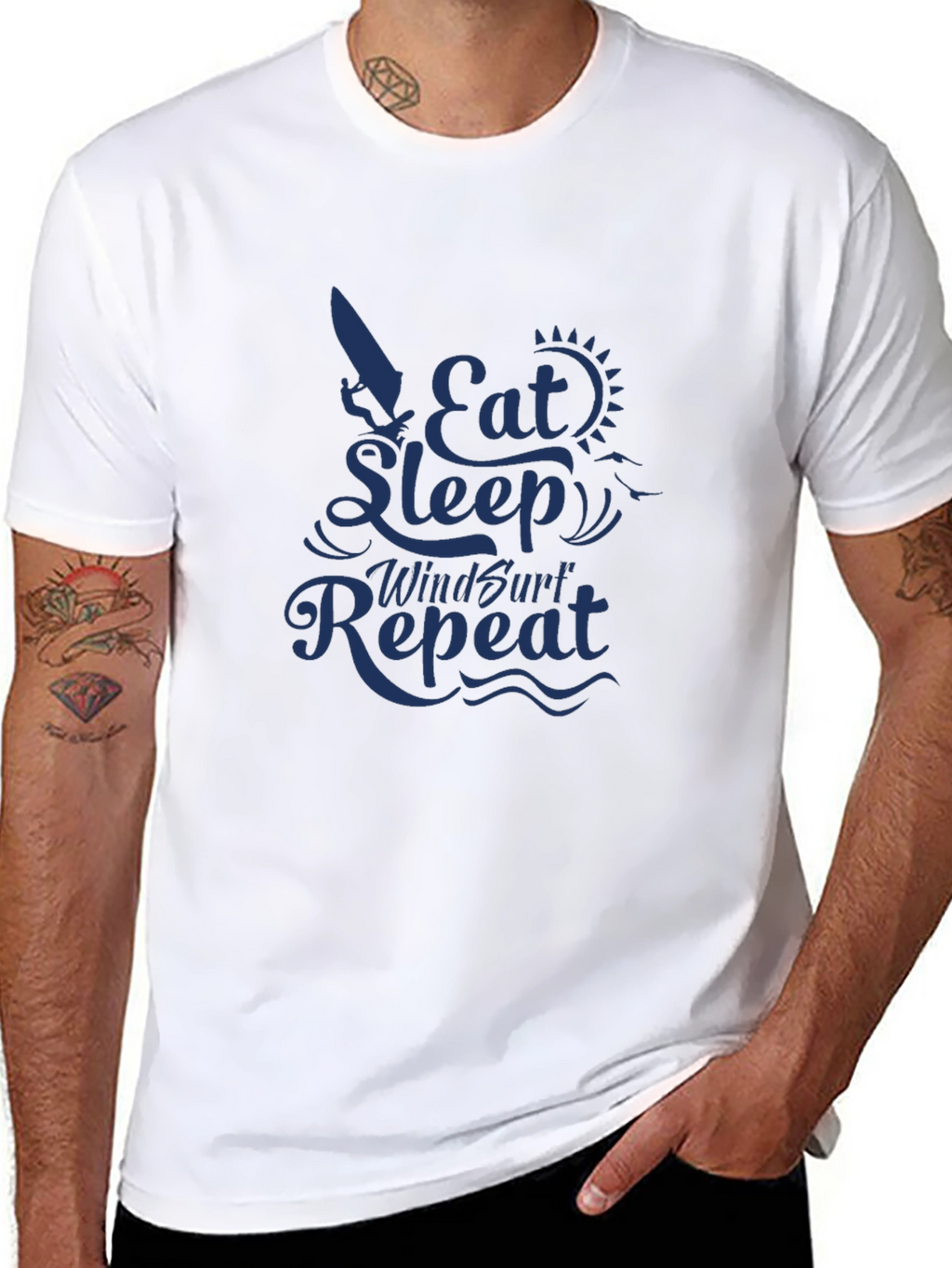 Eat Sleep Windsurf Repeat Graphic Tee