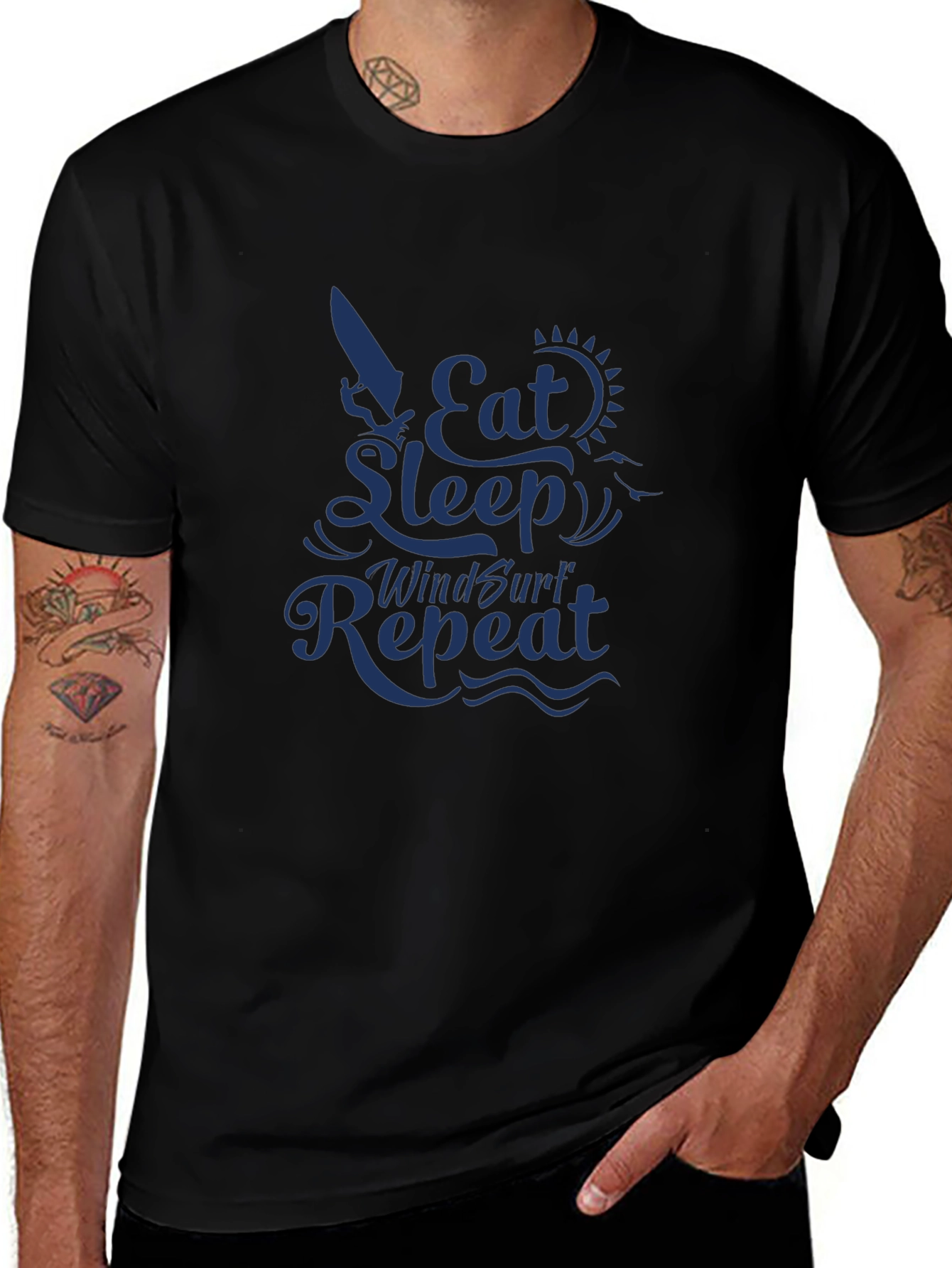 Eat Sleep Windsurf Repeat Graphic Tee