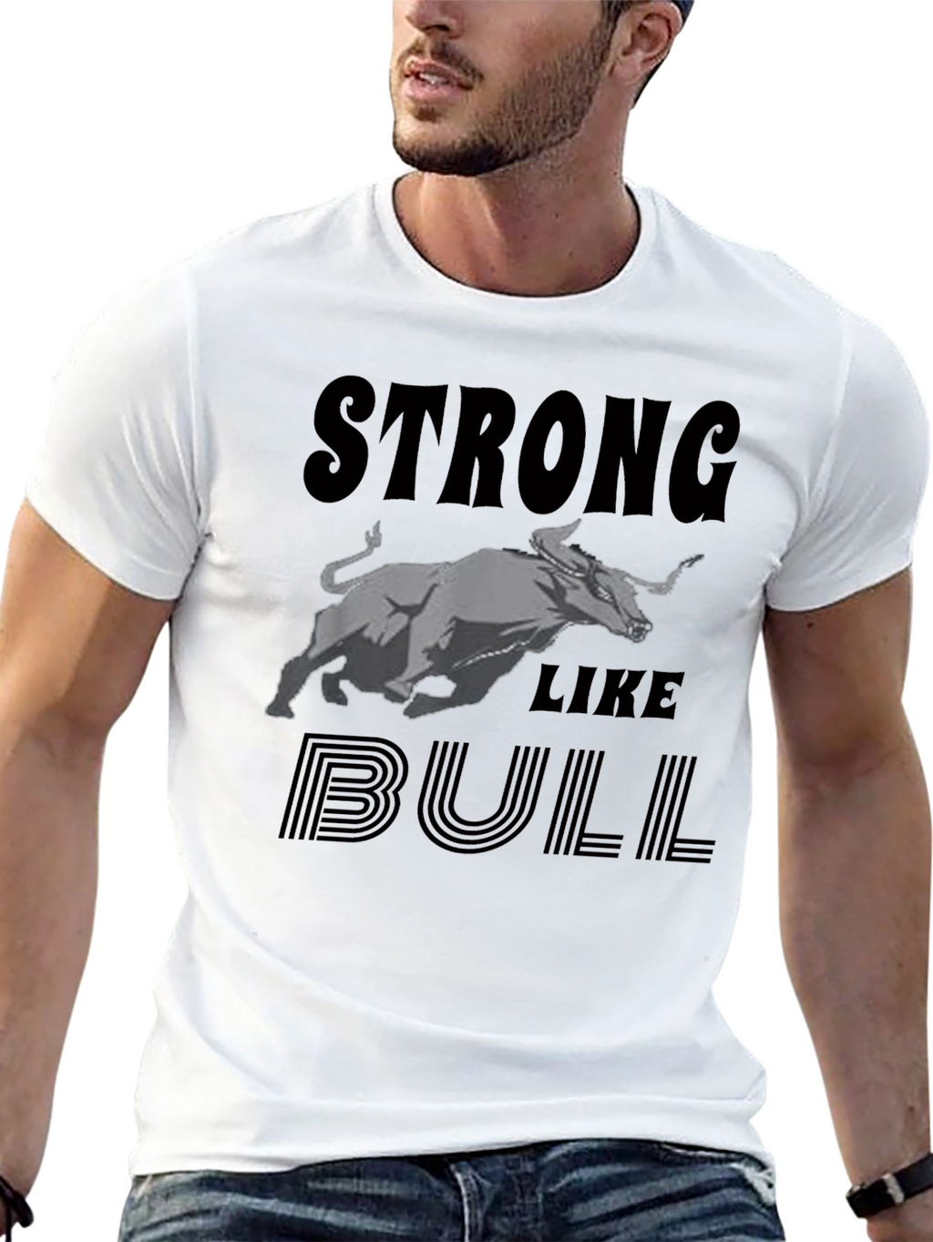 Strong Like Bull Graphic Tee - Black
