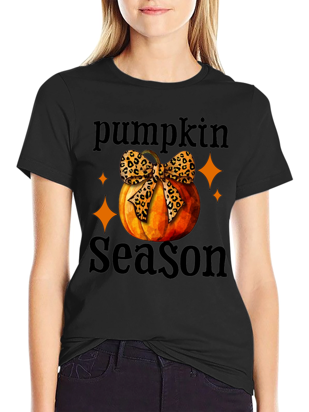 Pumpkin Season Leopard Bow T-Shirt