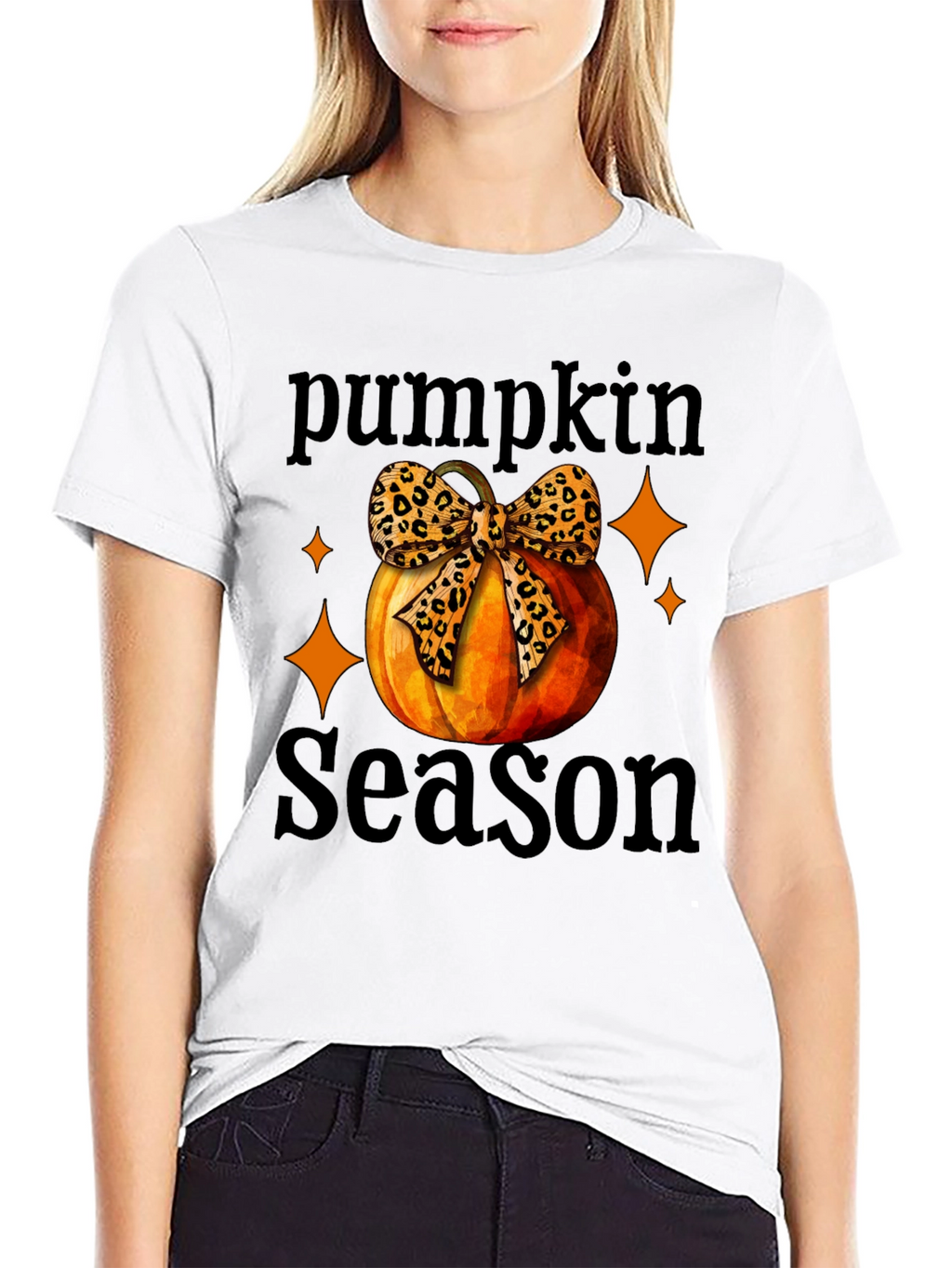 Pumpkin Season Leopard Bow T-Shirt