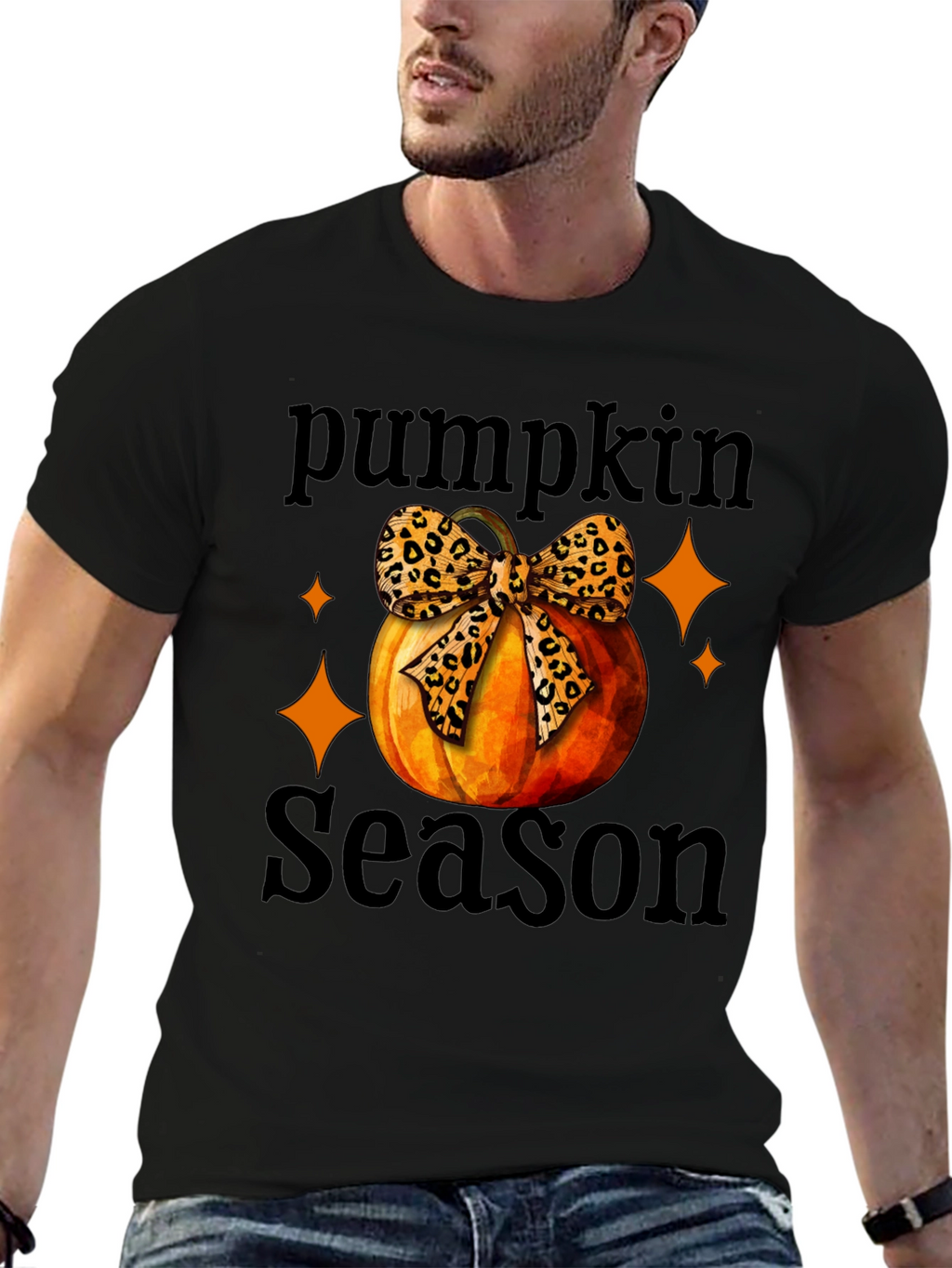 Pumpkin Season Leopard Bow T-Shirt