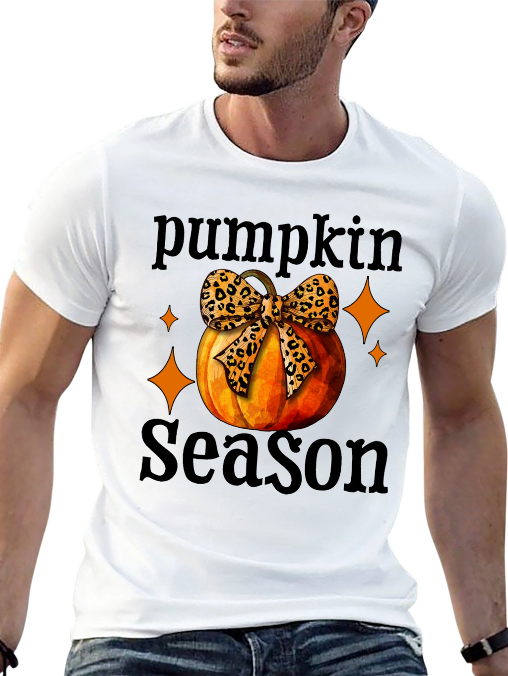 Pumpkin Season Leopard Bow T-Shirt