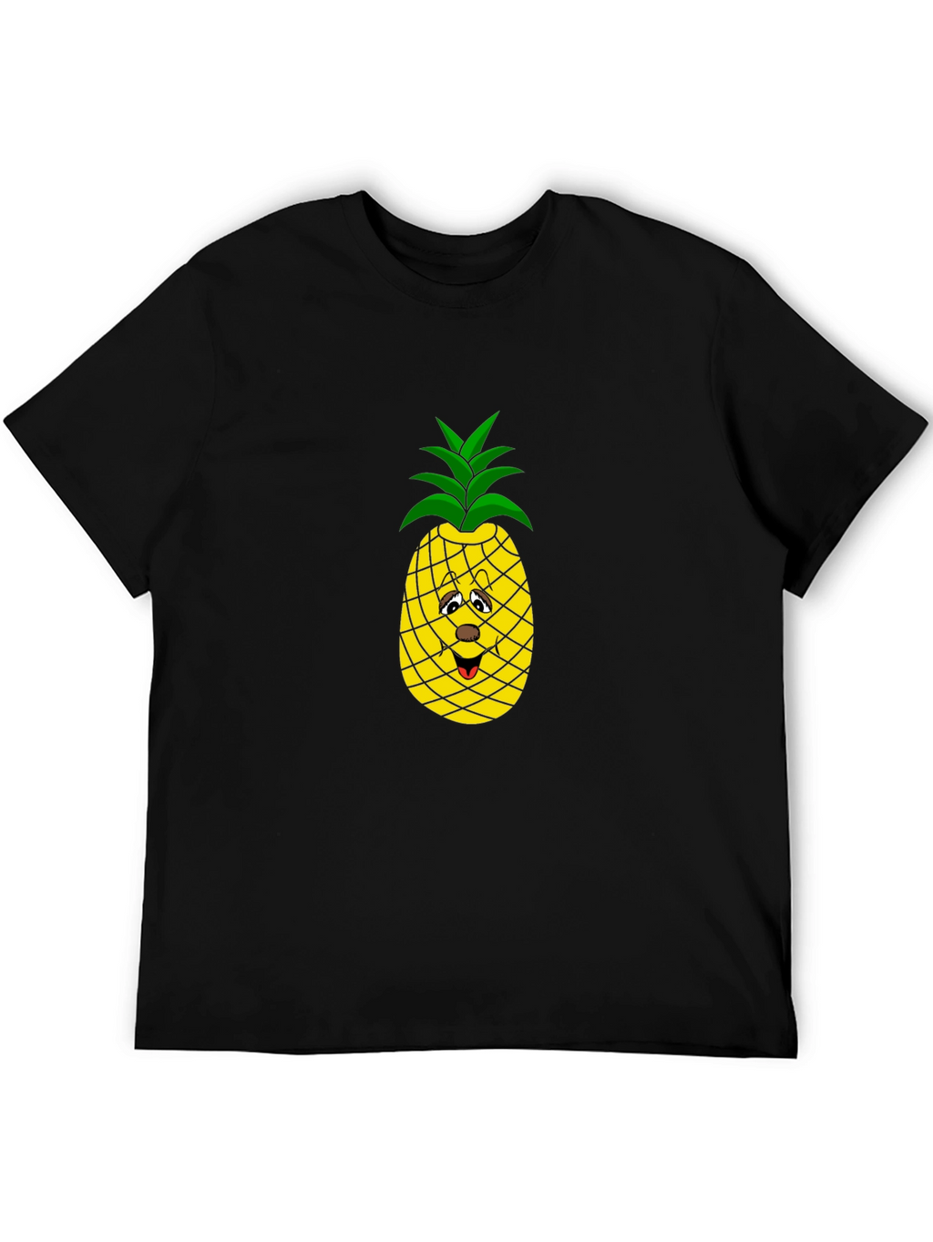 Funny Pineapple Graphic Tee - Black Cotton T-Shirt