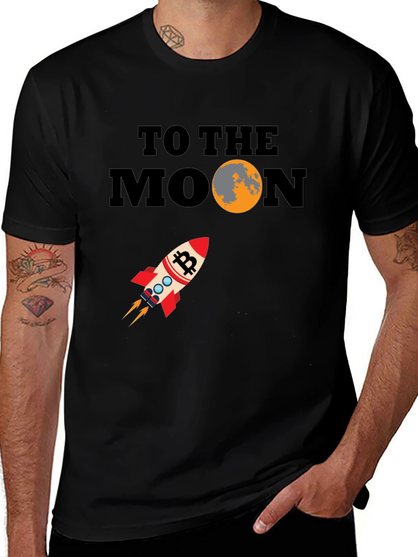 Bitcoin To The Moon Graphic T-Shirt