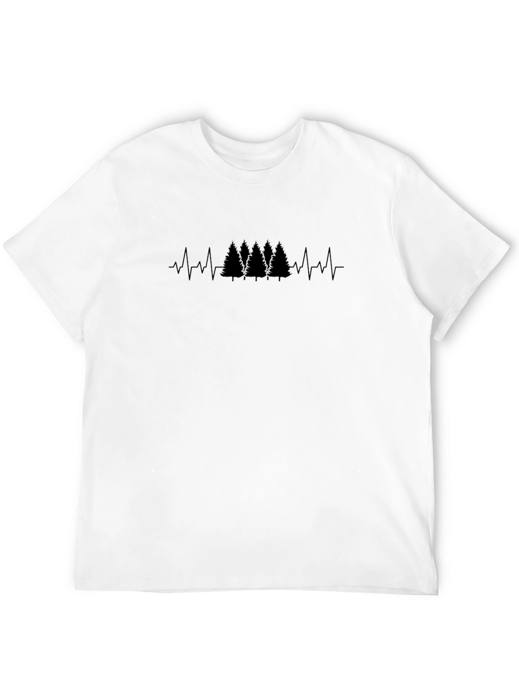 Heartbeat Trees Black Graphic T-Shirt