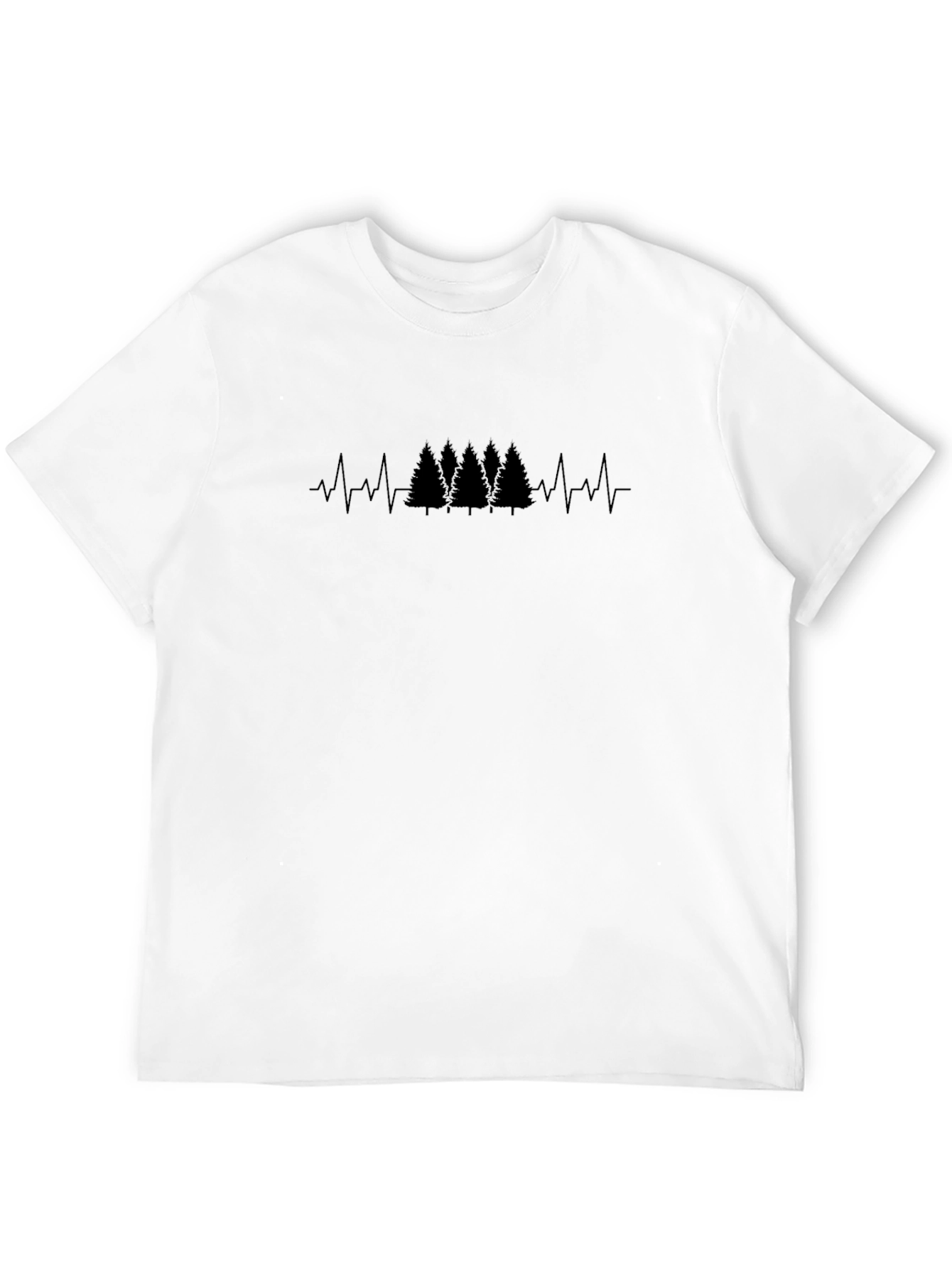 Heartbeat Trees Black Graphic T-Shirt