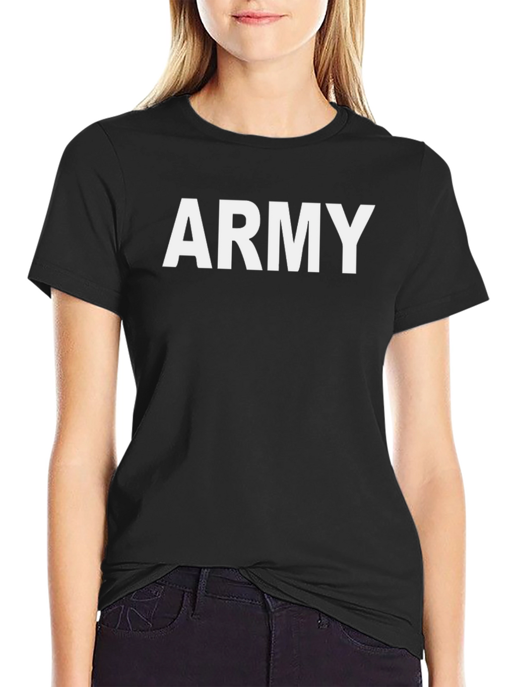 Bold Army Graphic Tee - Black Cotton Blend