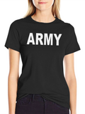 Bold Army Graphic Tee - Black Cotton Blend