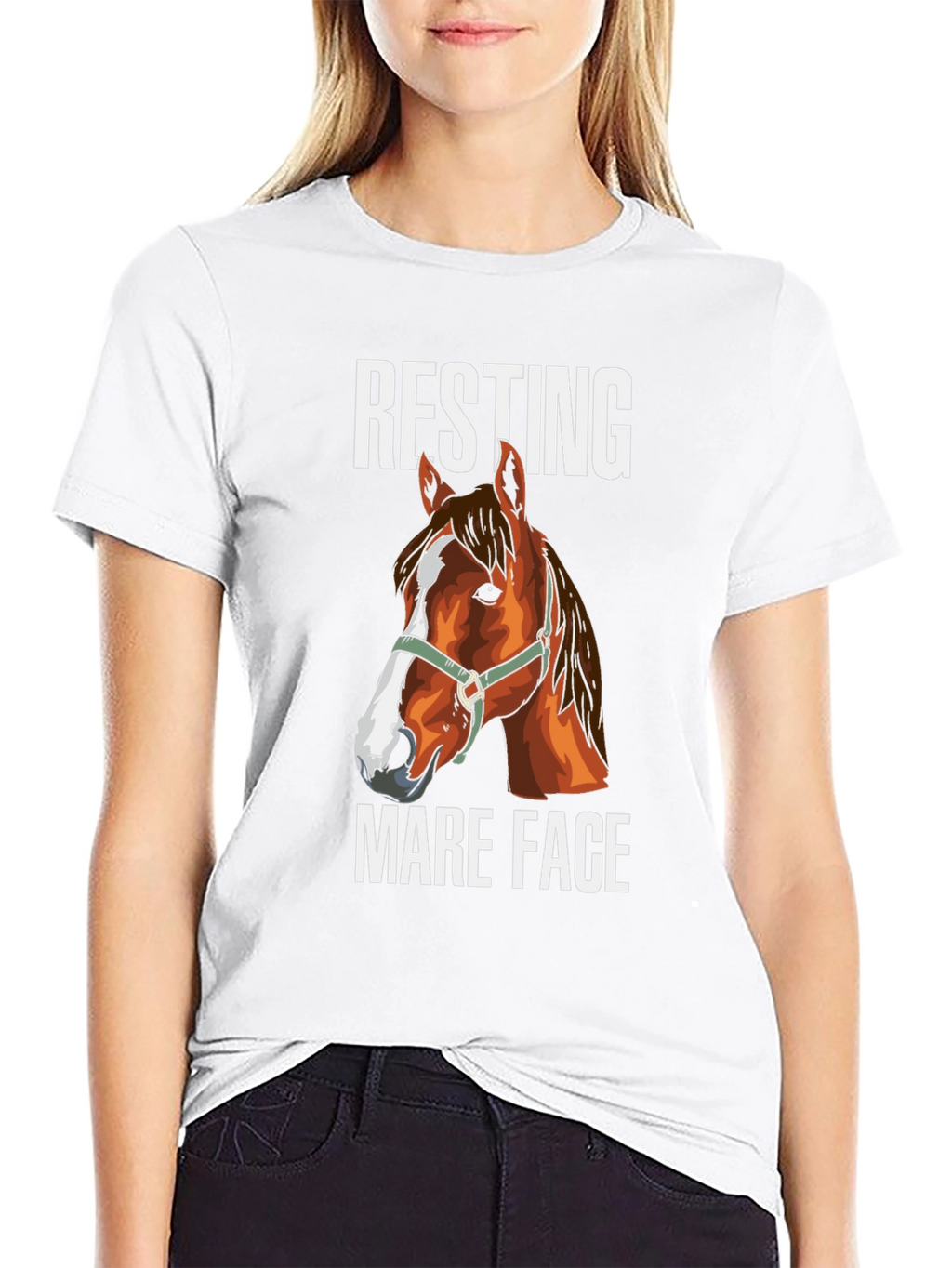 Resting Mare Face Graphic T-Shirt
