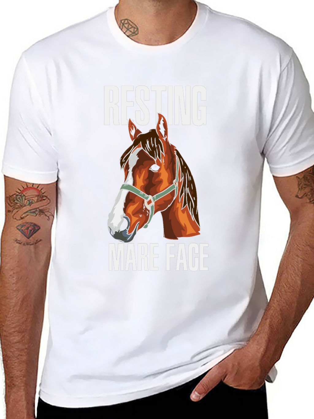 Resting Mare Face Graphic T-Shirt