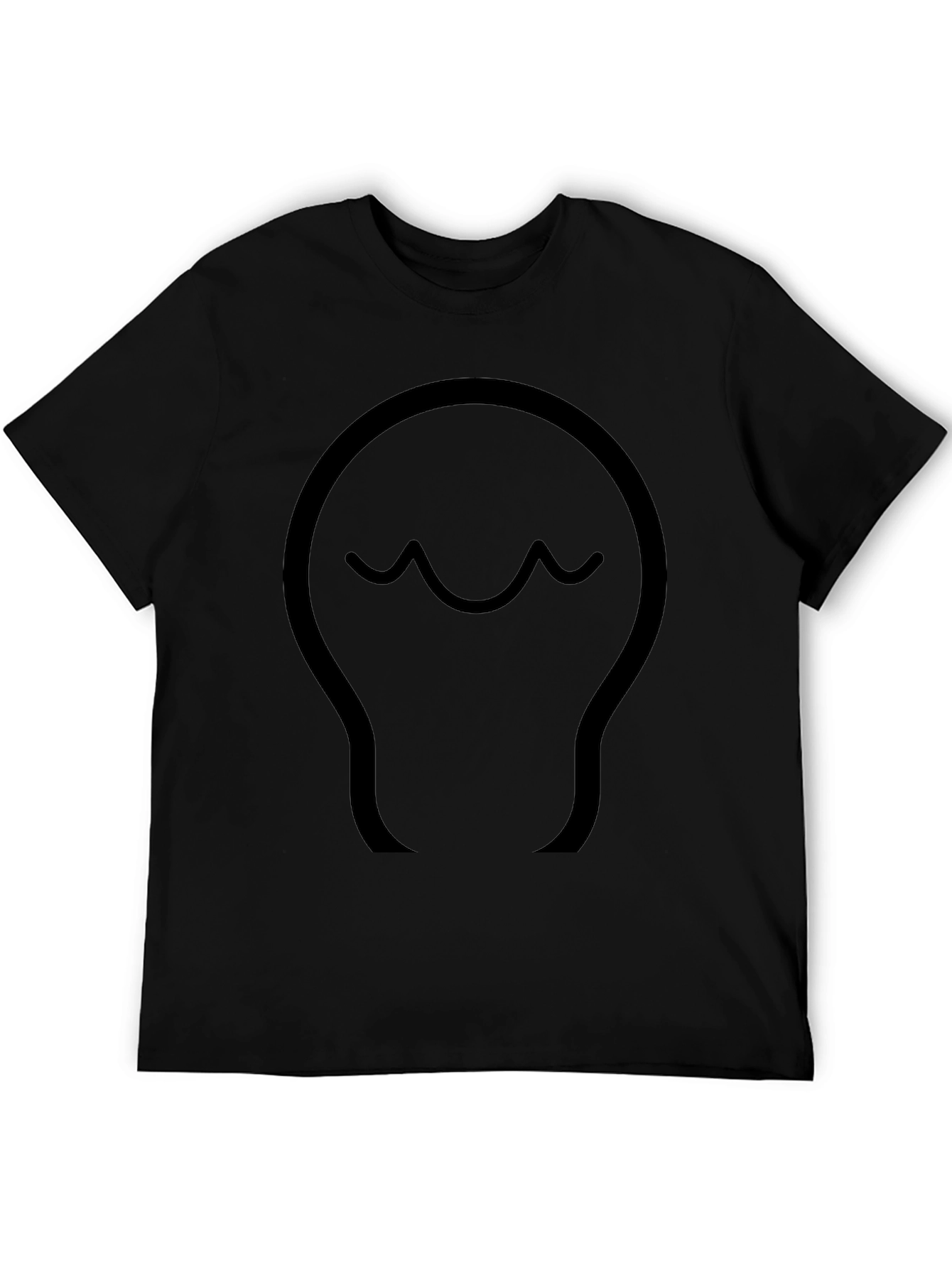Minimalist Wave Design Black T-Shirt