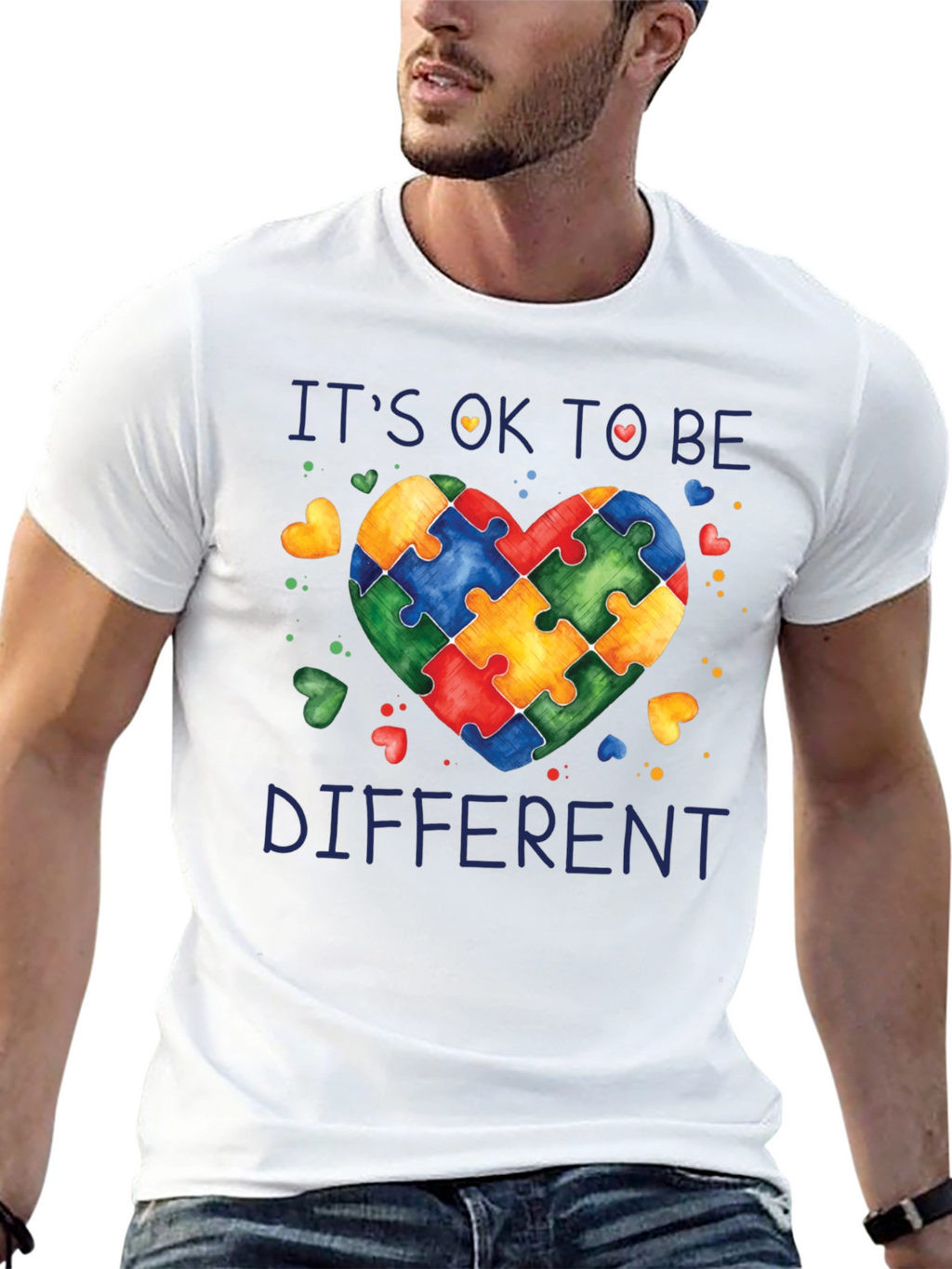 Autism Awareness Puzzle Heart Graphic T-Shirt