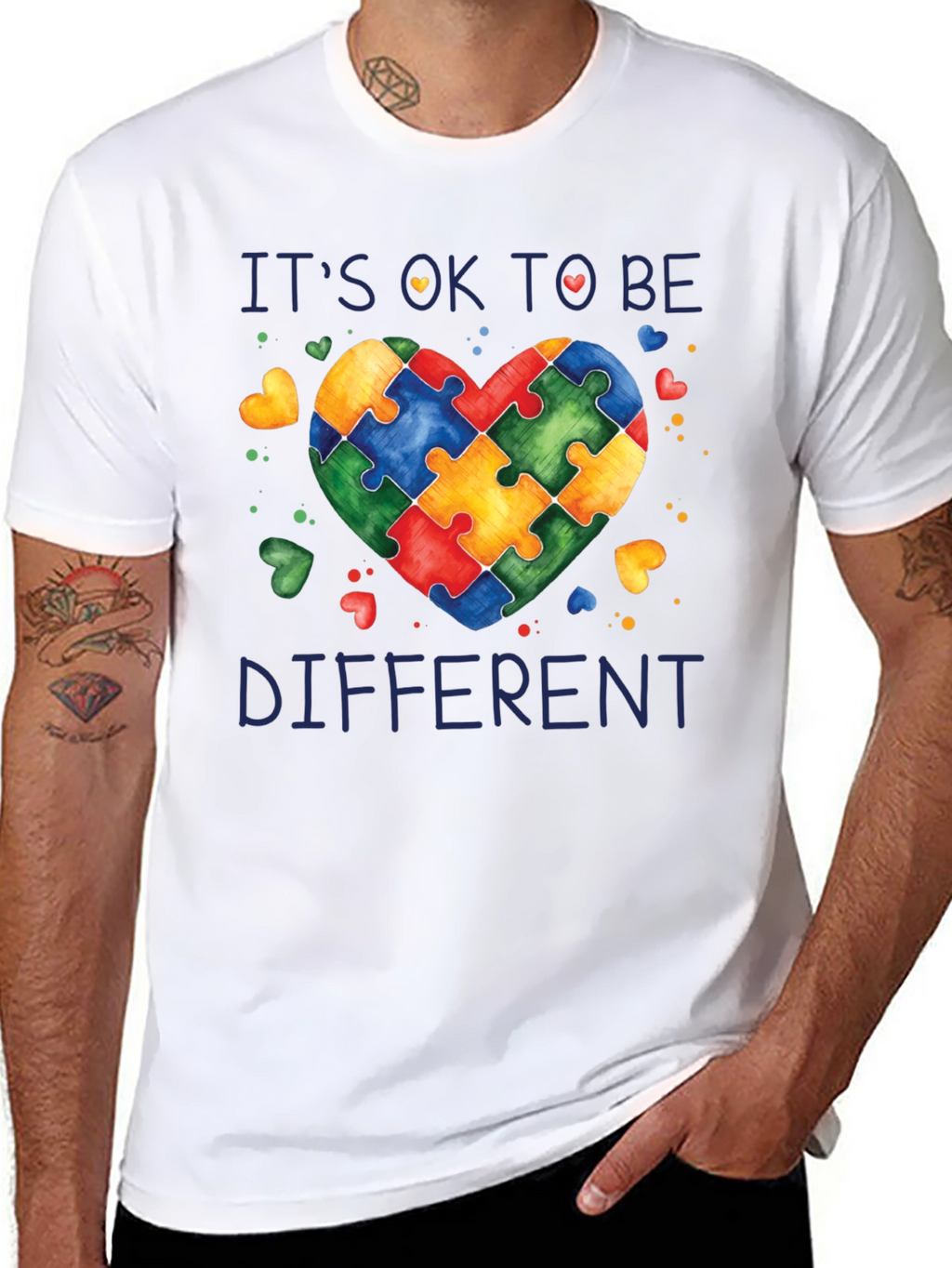 Autism Awareness Puzzle Heart Graphic T-Shirt