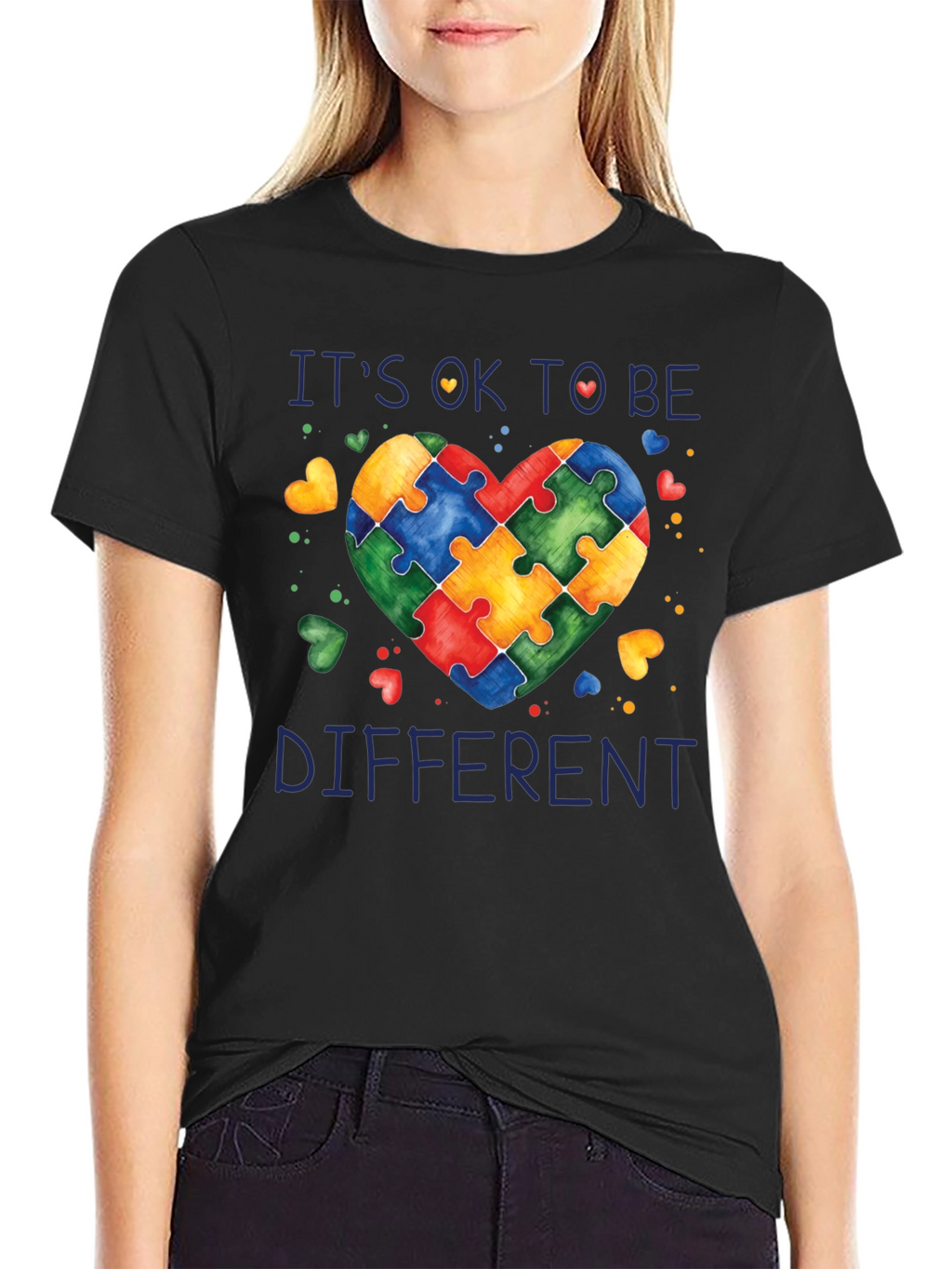 Autism Awareness Puzzle Heart Graphic T-Shirt