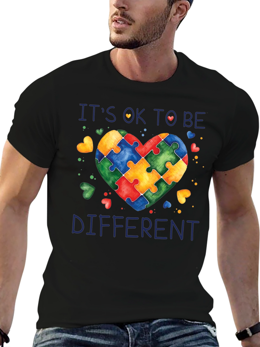 Autism Awareness Puzzle Heart Graphic T-Shirt