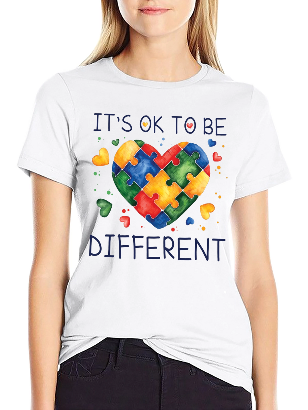 Autism Awareness Puzzle Heart Graphic T-Shirt