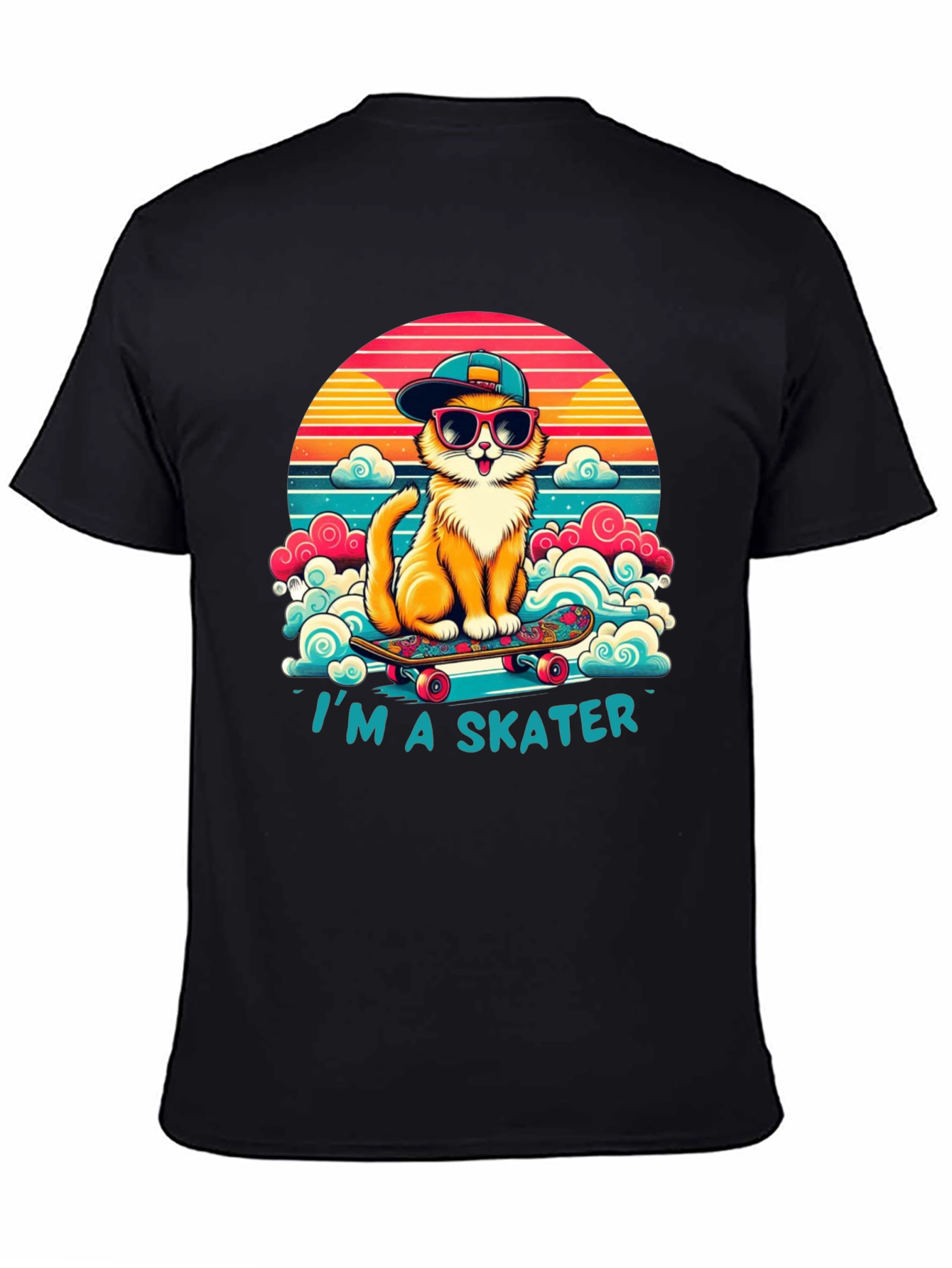 Cool Cat Skater T-Shirt - Retro Style