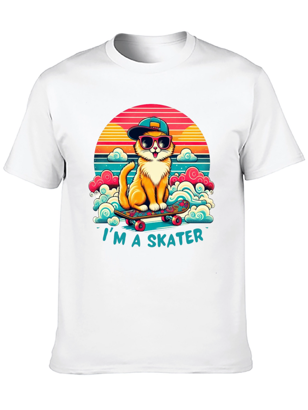 Cool Cat Skater T-Shirt - Retro Style