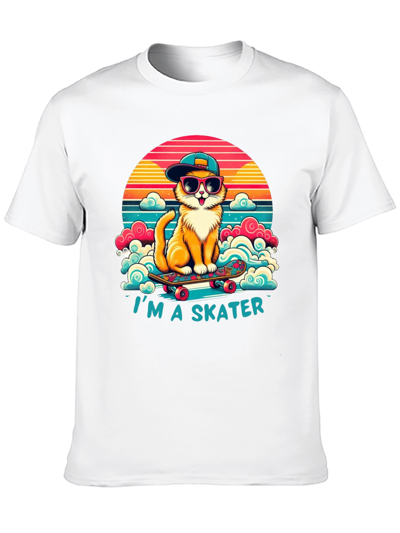 Cool Cat Skater T-Shirt - Retro Style