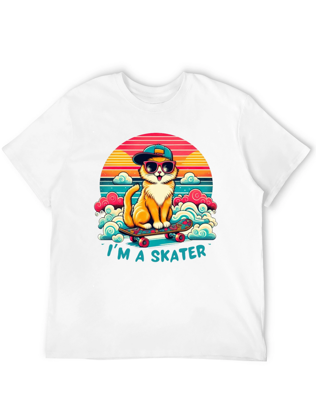 Cool Cat Skater T-Shirt - Retro Style