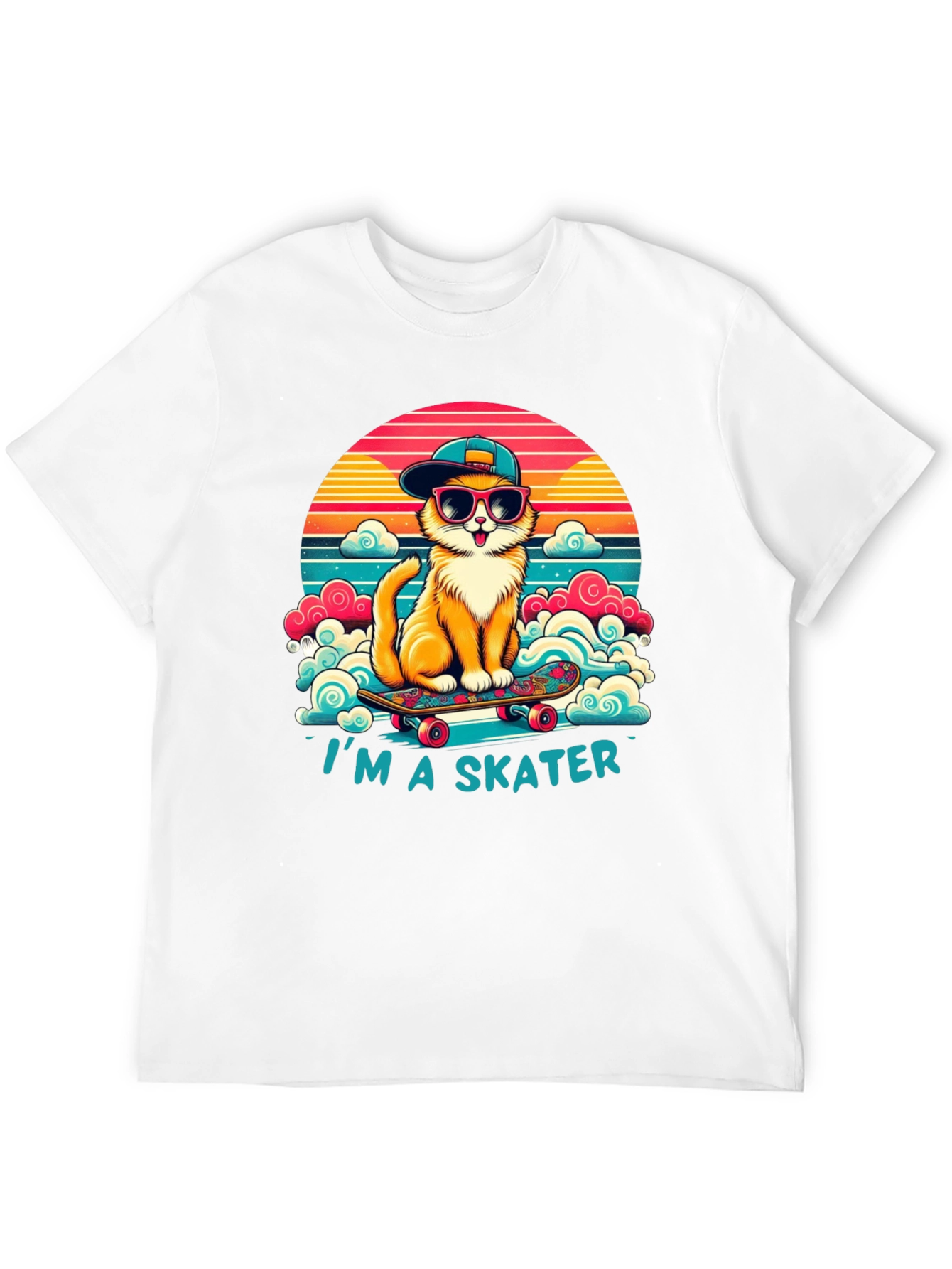 Cool Cat Skater T-Shirt - Retro Style