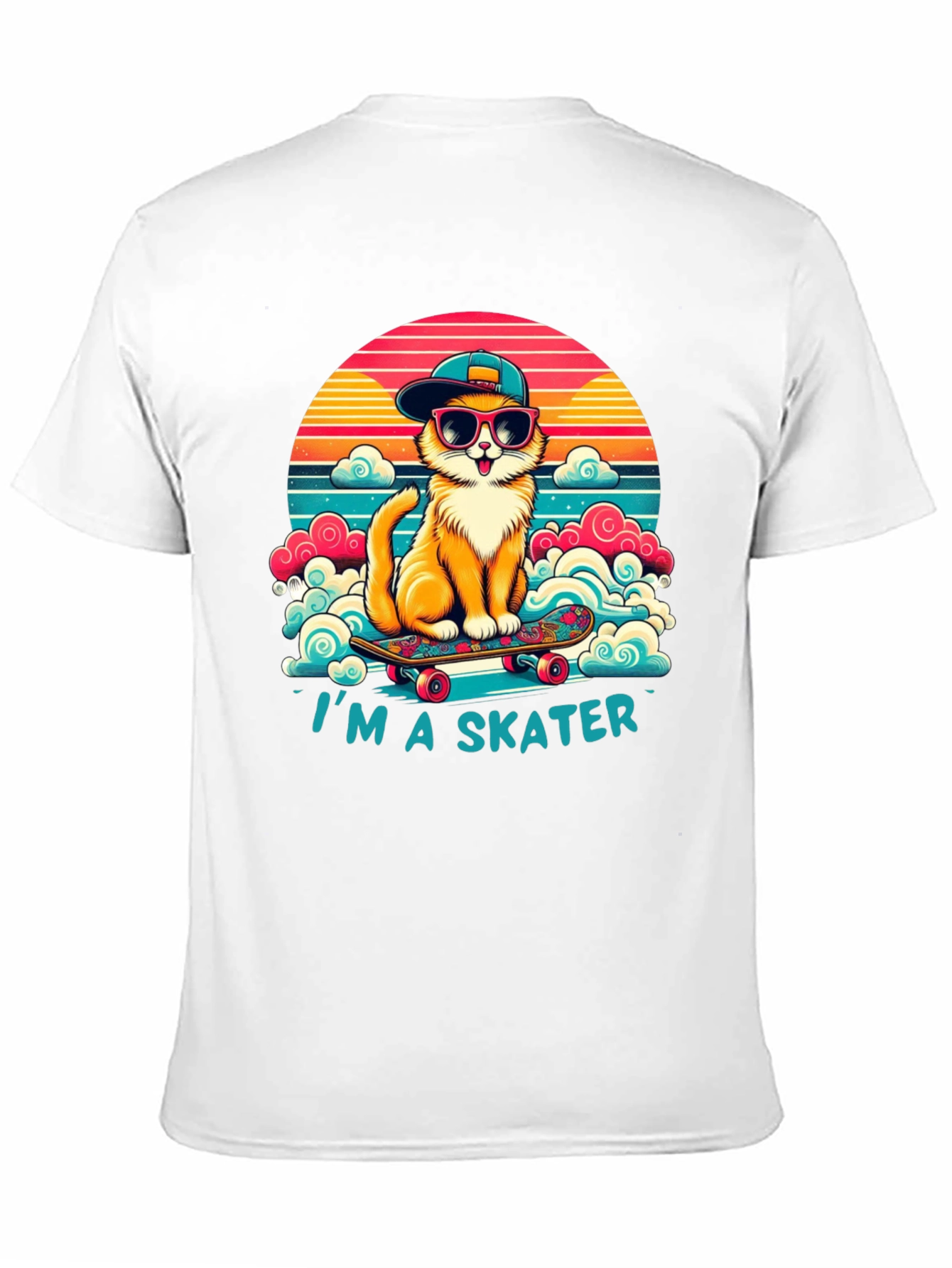 Cool Cat Skater T-Shirt - Retro Style