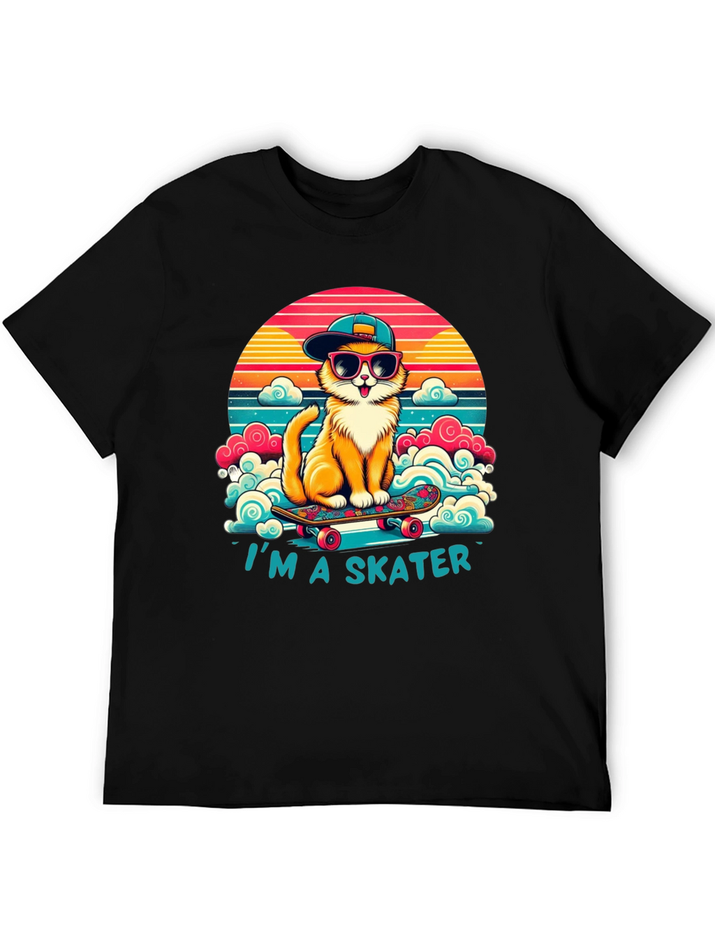 Cool Cat Skater T-Shirt - Retro Style
