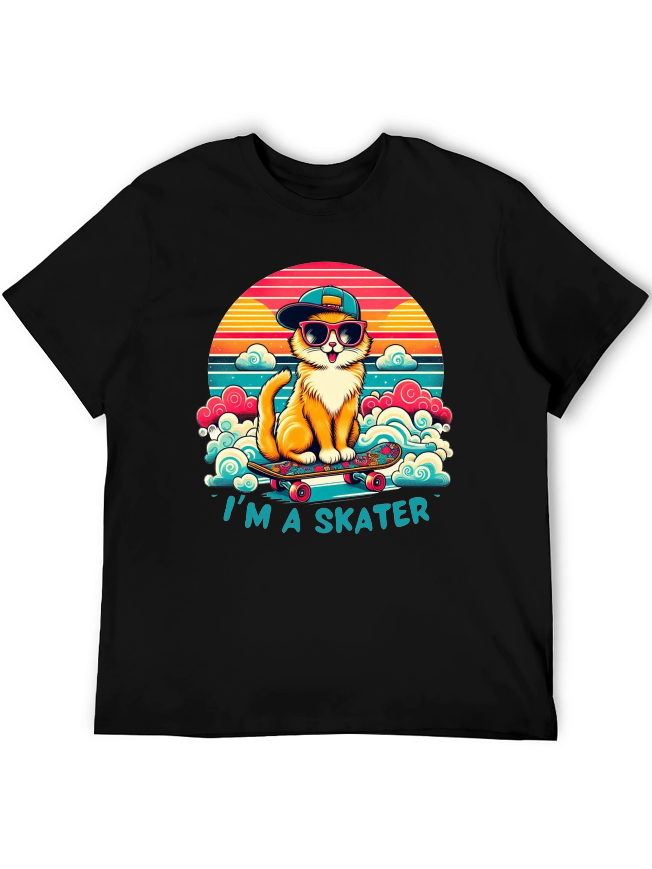 Cool Cat Skater T-Shirt - Retro Style