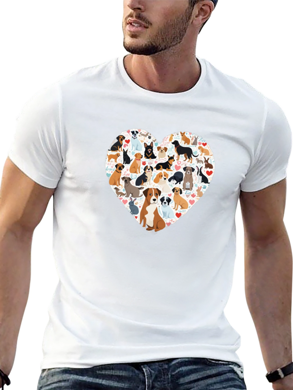 Dog Lover Heart T-Shirt - Unisex Graphic Tee