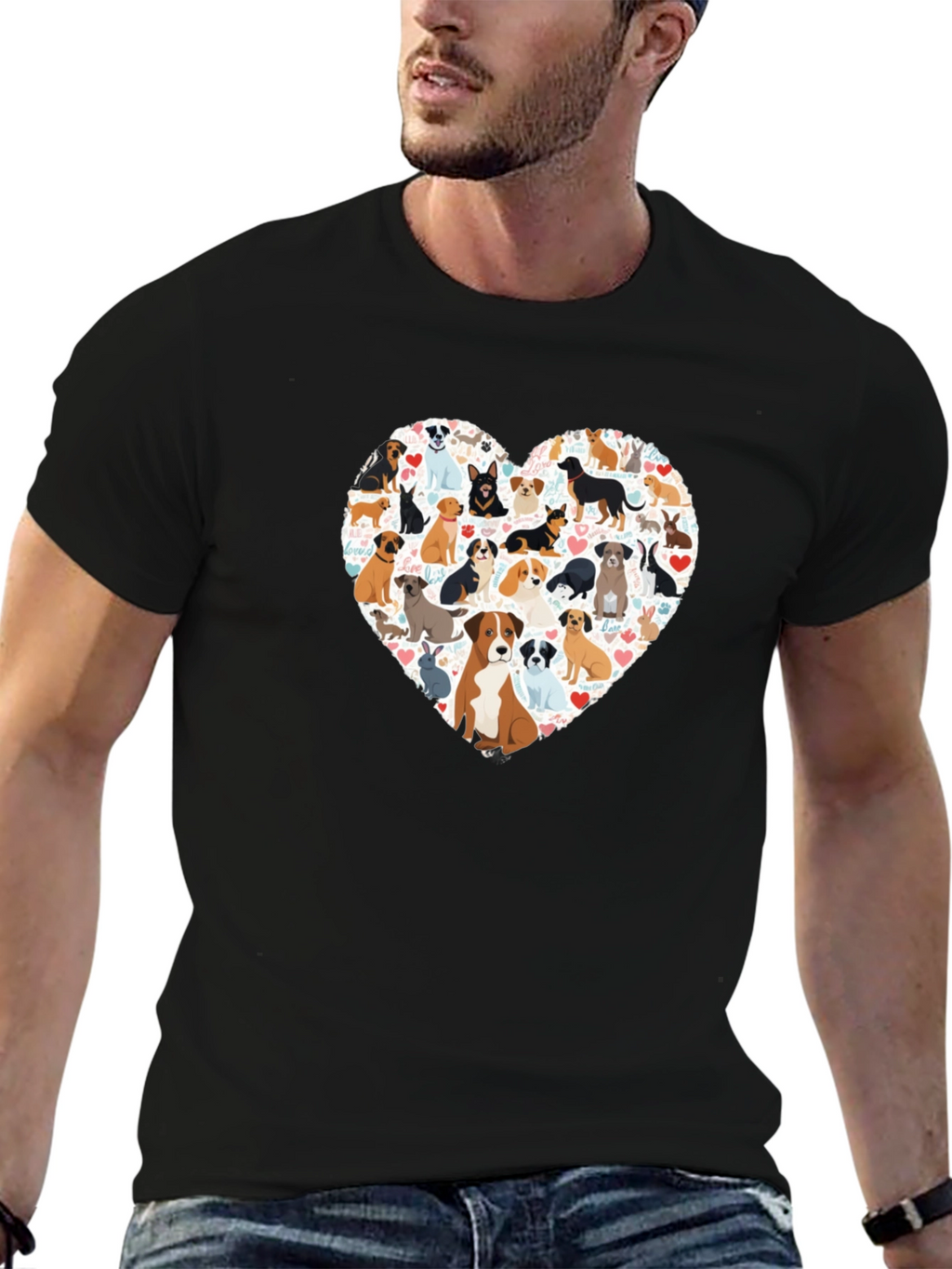 Dog Lover Heart T-Shirt - Unisex Graphic Tee