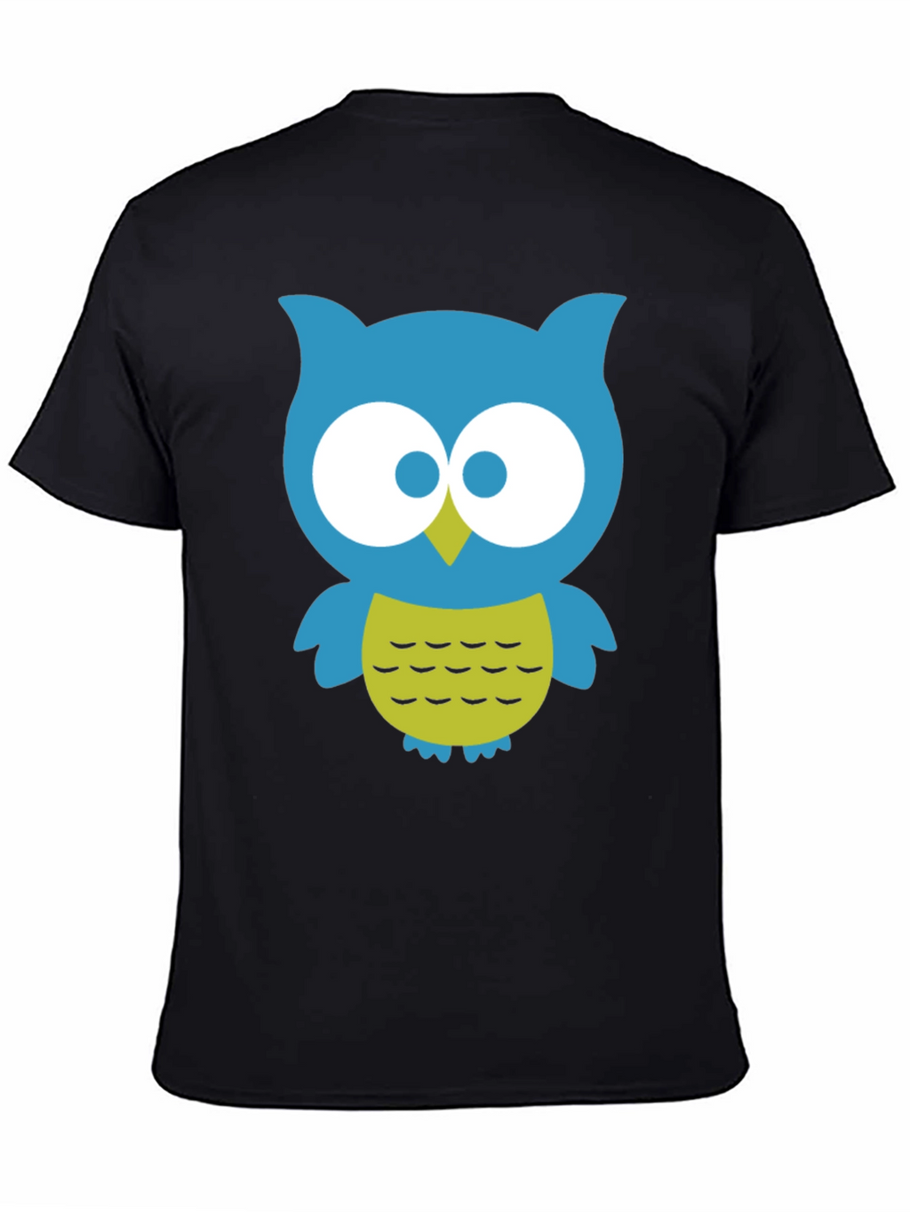 Cute Owl Graphic Tee - Black Cotton Blend