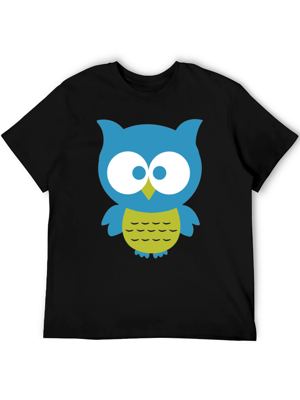 Cute Owl Graphic Tee - Black Cotton Blend
