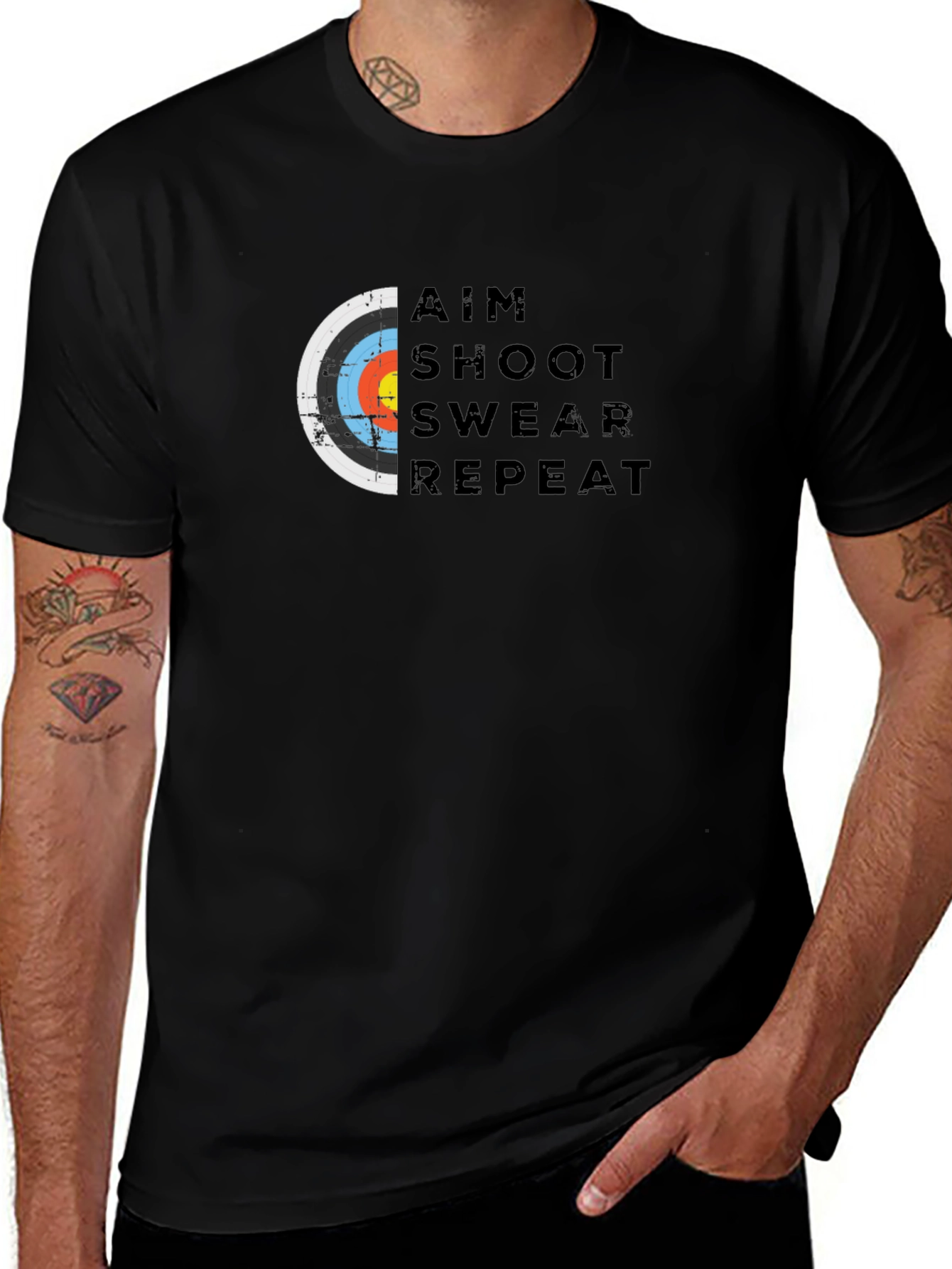 Aim Shoot Swear Repeat Archery T-Shirt