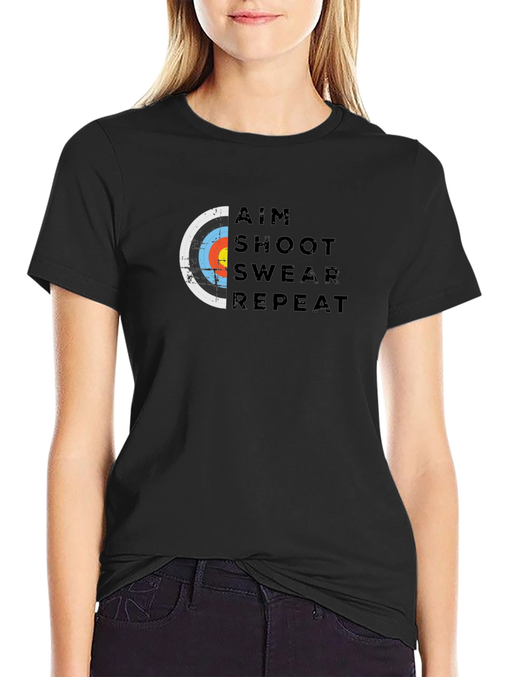 Aim Shoot Swear Repeat Archery T-Shirt