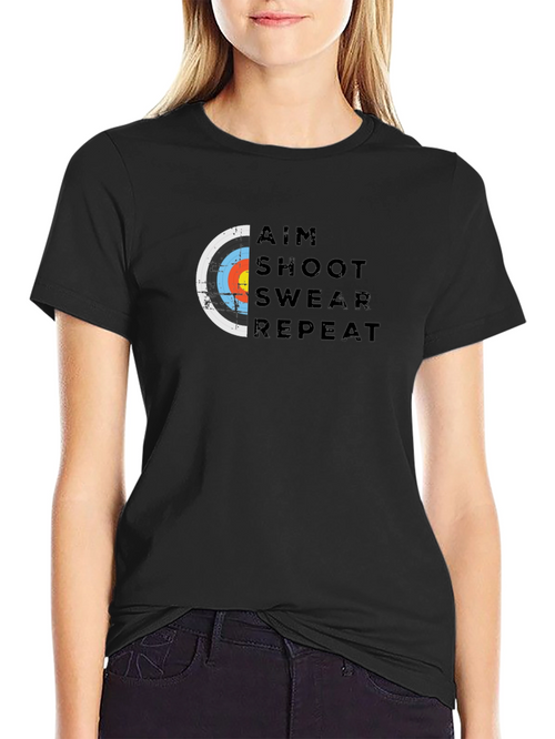 Aim Shoot Swear Repeat Archery T-Shirt