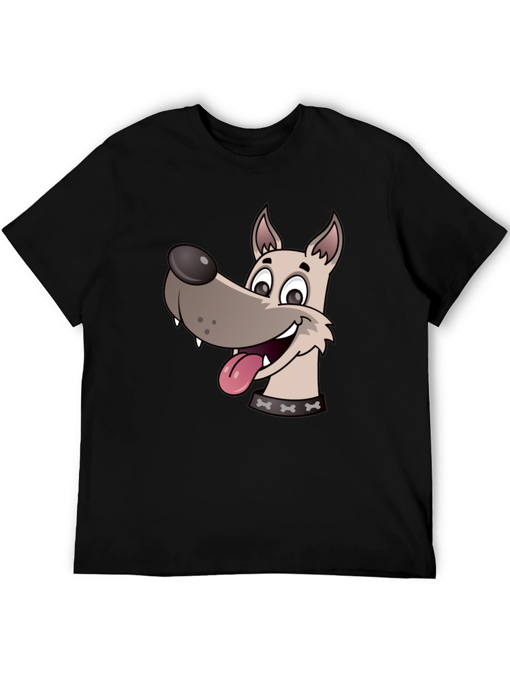 Dog Cartoon Black T-Shirt
