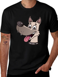 Dog Cartoon Black T-Shirt