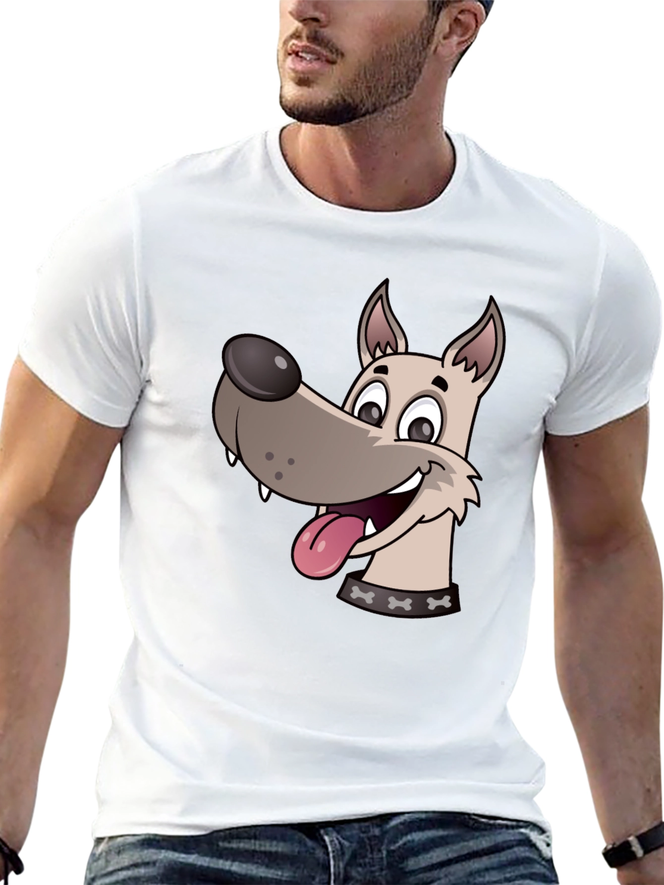 Dog Cartoon Black T-Shirt